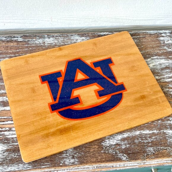 LARGE Auburn Tigers Cutting Board Resin Wood Charcuterie Cheese Gift War Eagle - Picture 5 of 5